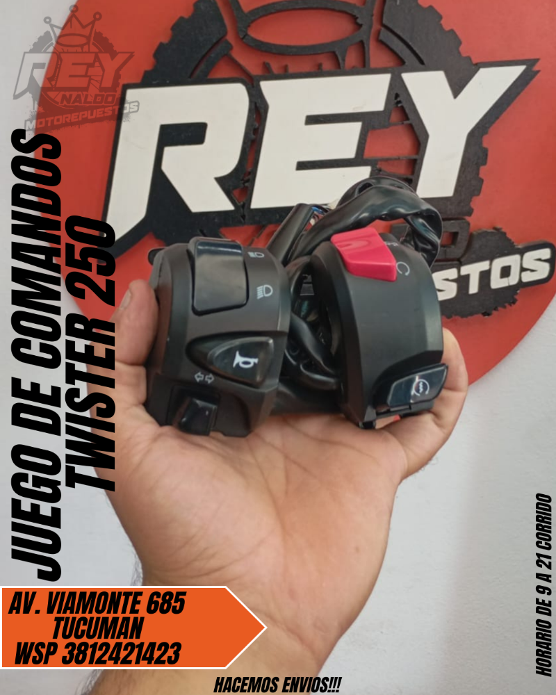 JUEGO DE COMANDOS CB 250 (TWISTER 250) - REY MOTOREPUESTOS