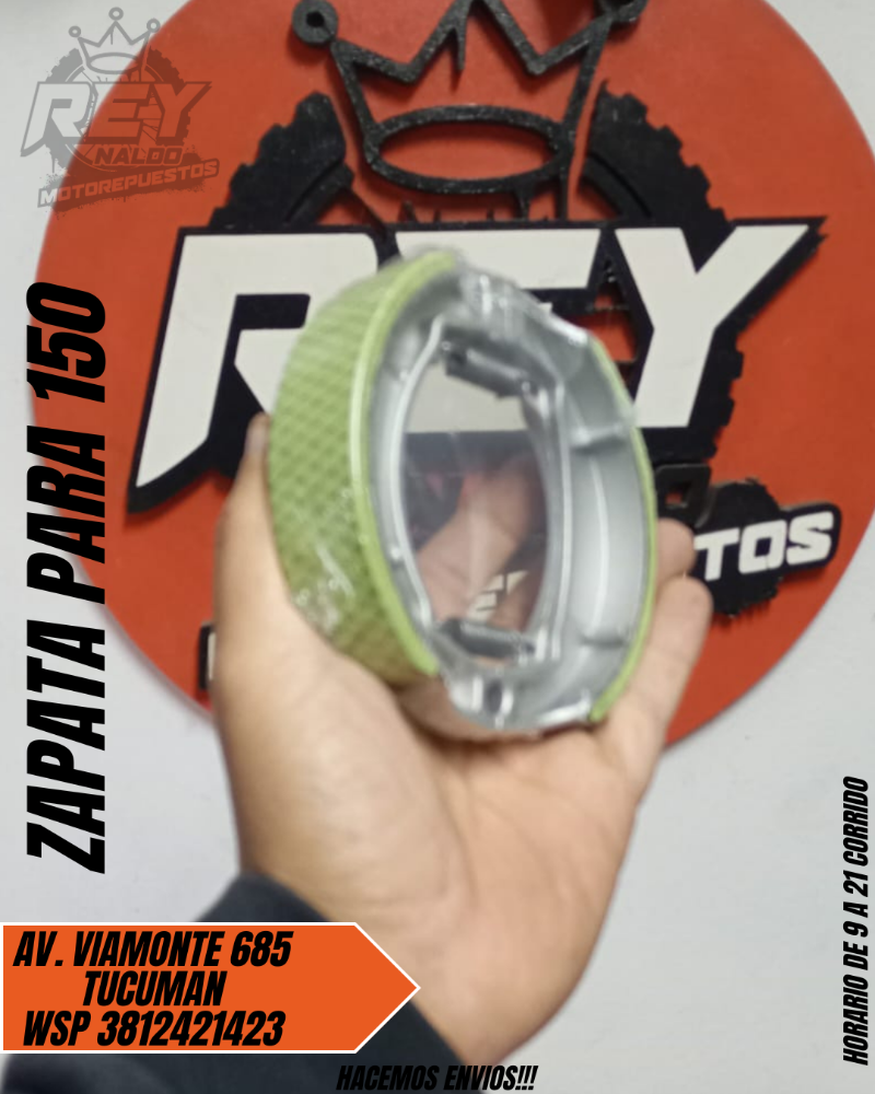 ZAPATA DE FRENO PARA 150 - REY MOTOREPUESTOS