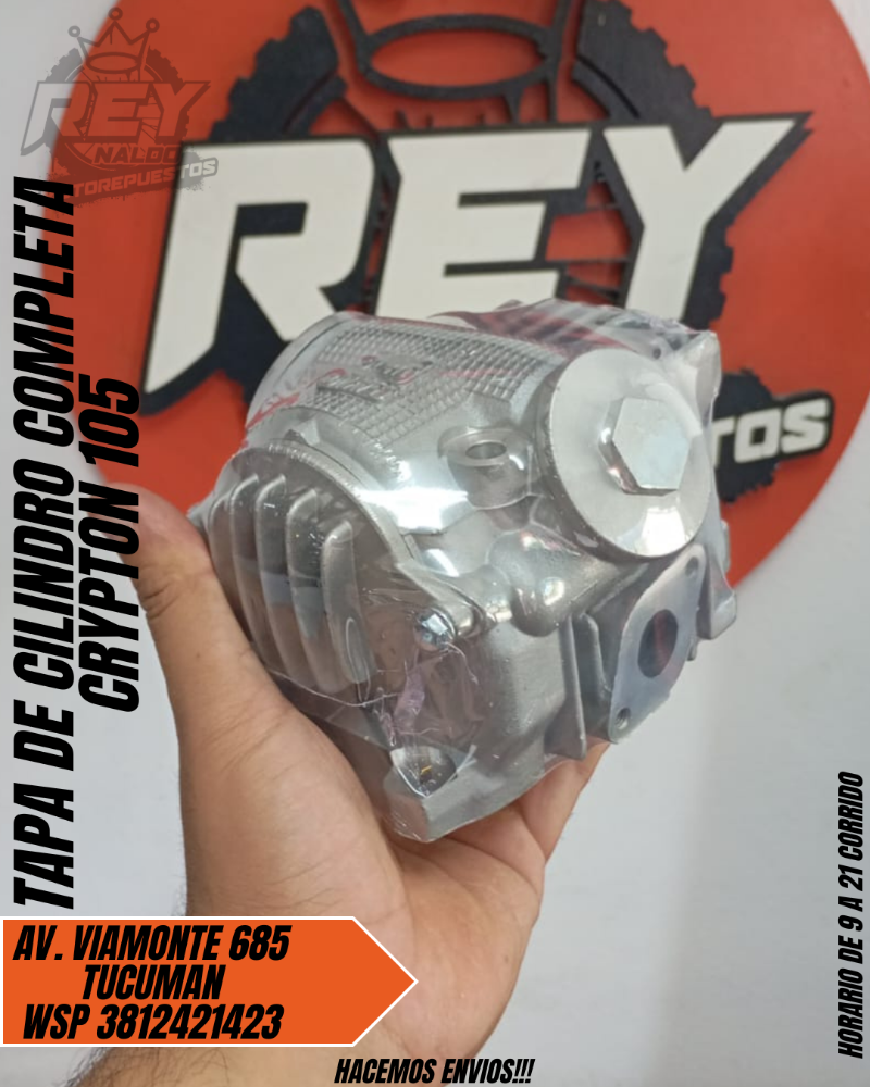 TAPA DE CILINDRO COMPLETA CRYPTON 105 - REY MOTOREPUESTOS
