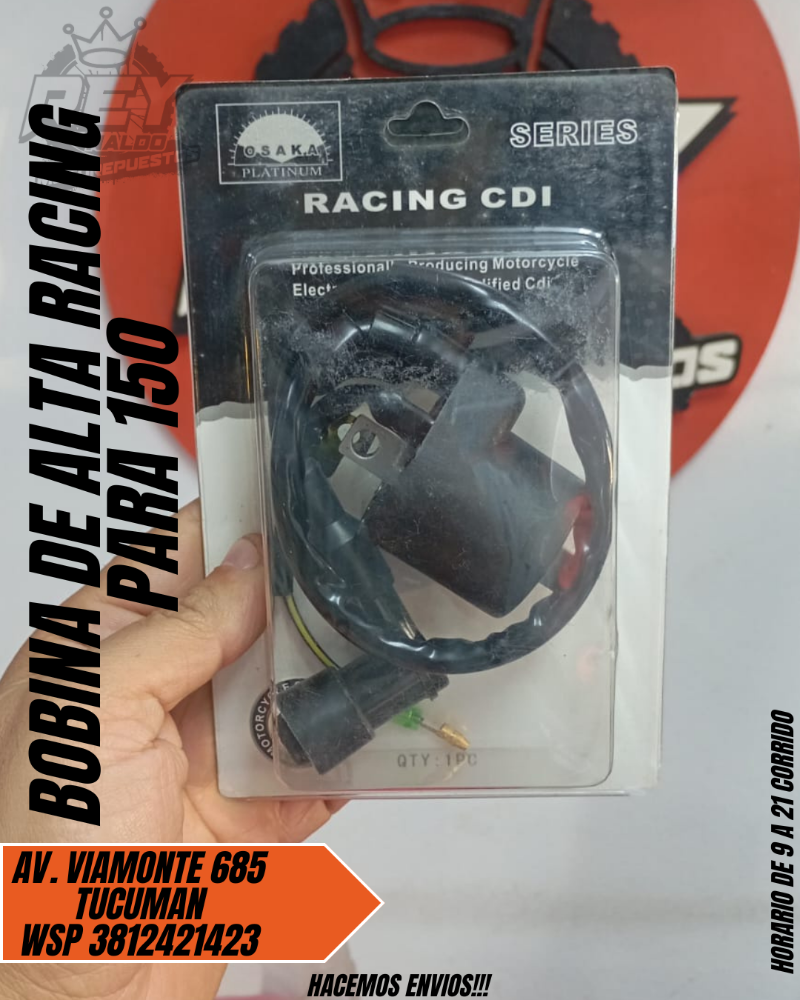 BOBINA DE ALTA RACING PARA 150 - REY MOTOREPUESTOS