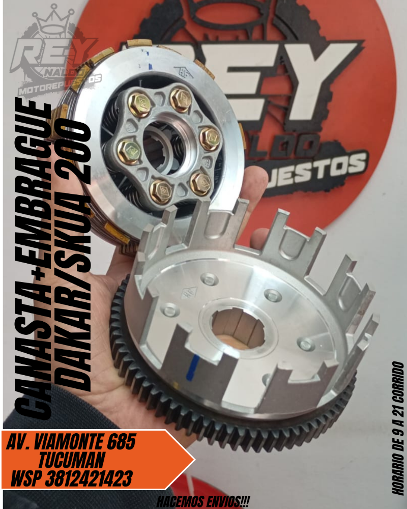 CANASTA + EMBRAGUE DAKAR/SKUA 200 - REY MOTOREPUESTOS