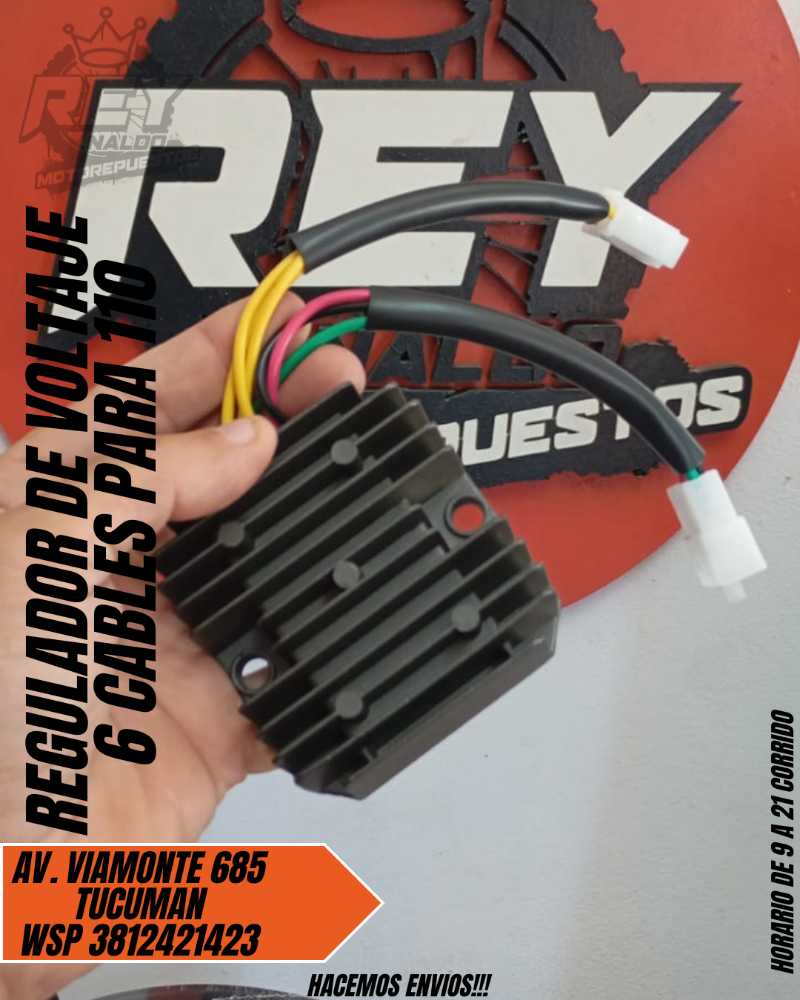 REGULADOR DE VOLTAJE TRIFASICO 6 CABLES PARA 110 - REY MOTOREPUESTOS