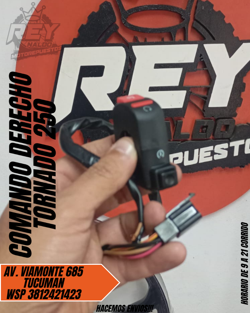 COMANDO DERECHO TORNADO 250 - REY MOTOREPUESTOS