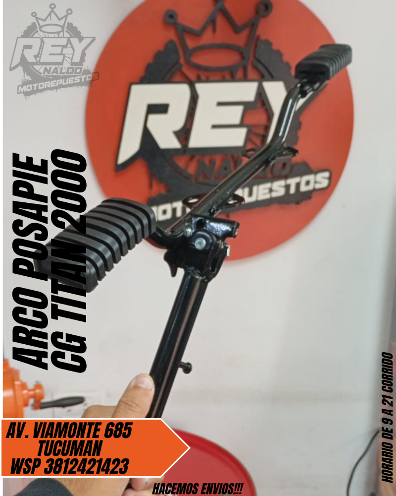 ARCO POSAPIE COMPLETO CG TITAN 200 - REY MOTOREPUESTOS
