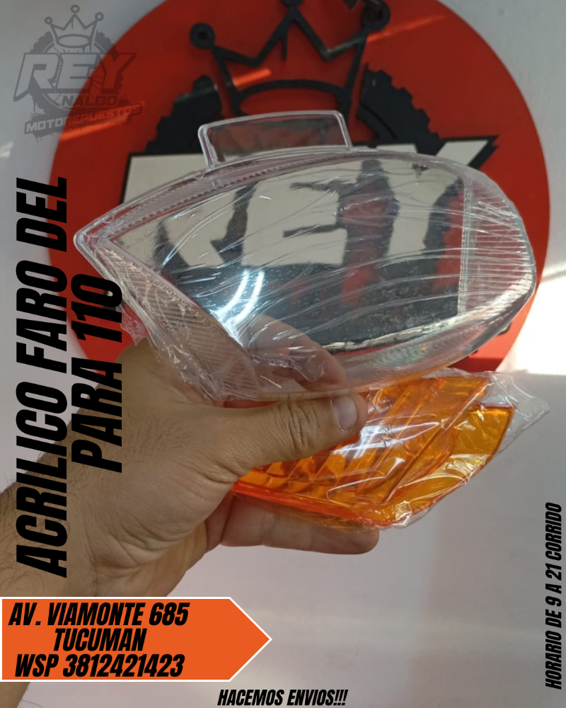 ACRILICO FARO DELANTERO DE 110 - REY MOTOREPUESTOS
