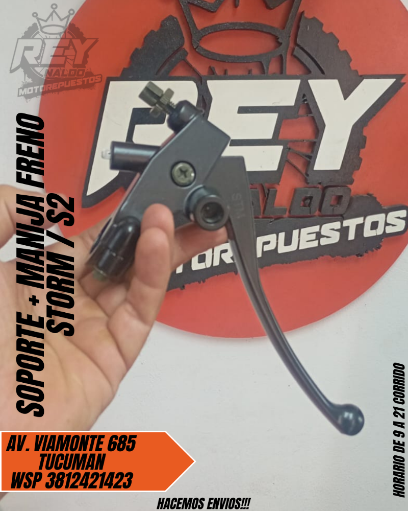 SOPORTE + MANIJA DE FRENO STORM / S2 - REY MOTOREPUESTOS
