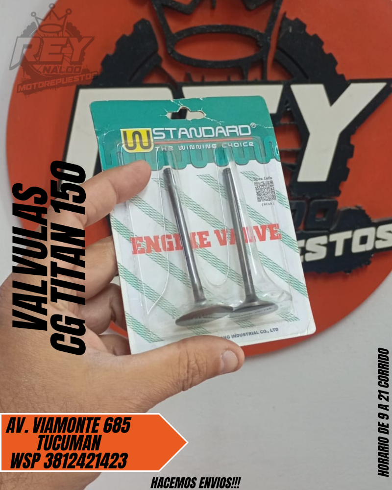 VALVULAS CG TITAN 150 (WSTANDARD) - REY MOTOREPUESTOS