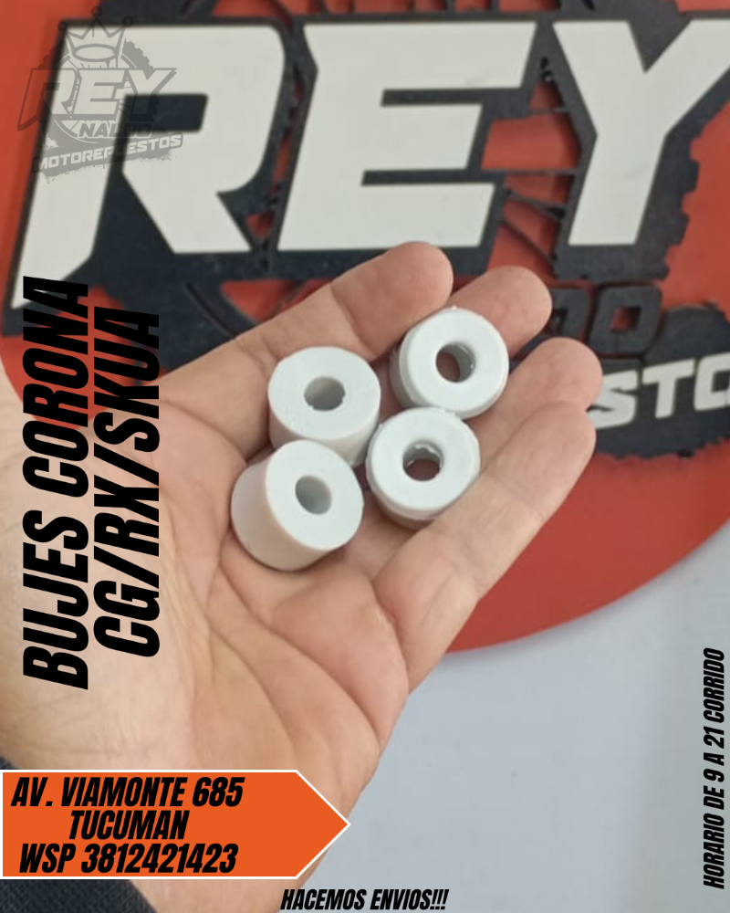 BUJES DE TEFLON PARA CORONA CG/SKUA/RX - REY MOTOREPUESTOS