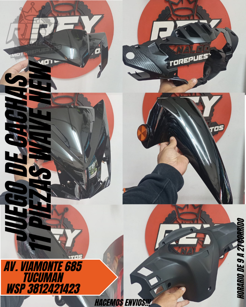 JUEGO DE CACHAS PARA WAVE NEW (CON CALCOS) - REY MOTOREPUESTOS