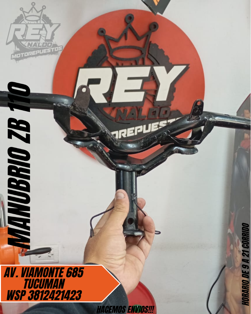 MANUBRIO PARA ZB 110 - REY MOTOREPUESTOS