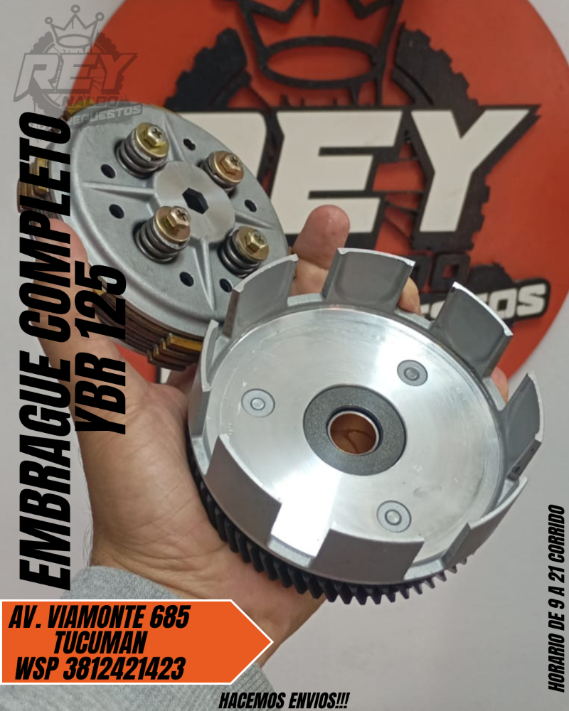 EMBRAGUE COMPLETO YBR 125 4 DISCOS - REY MOTOREPUESTOS