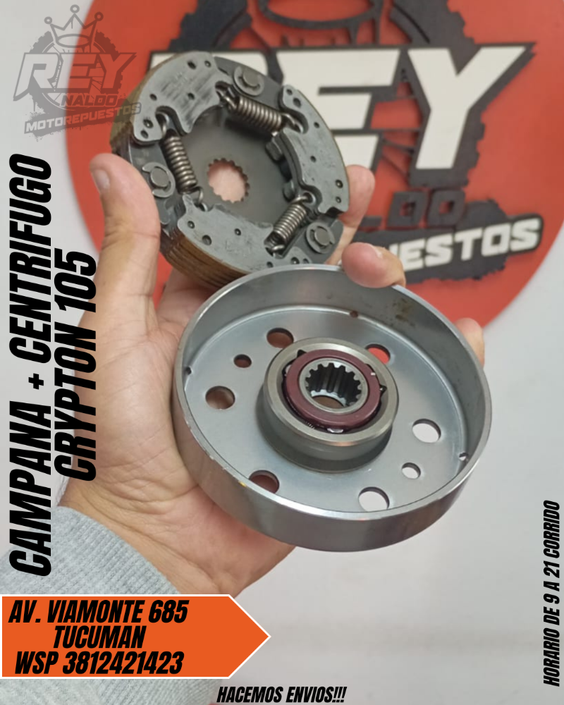 CAMPANA + CENTRIFUGO CRYPTON 105 - REY MOTOREPUESTOS
