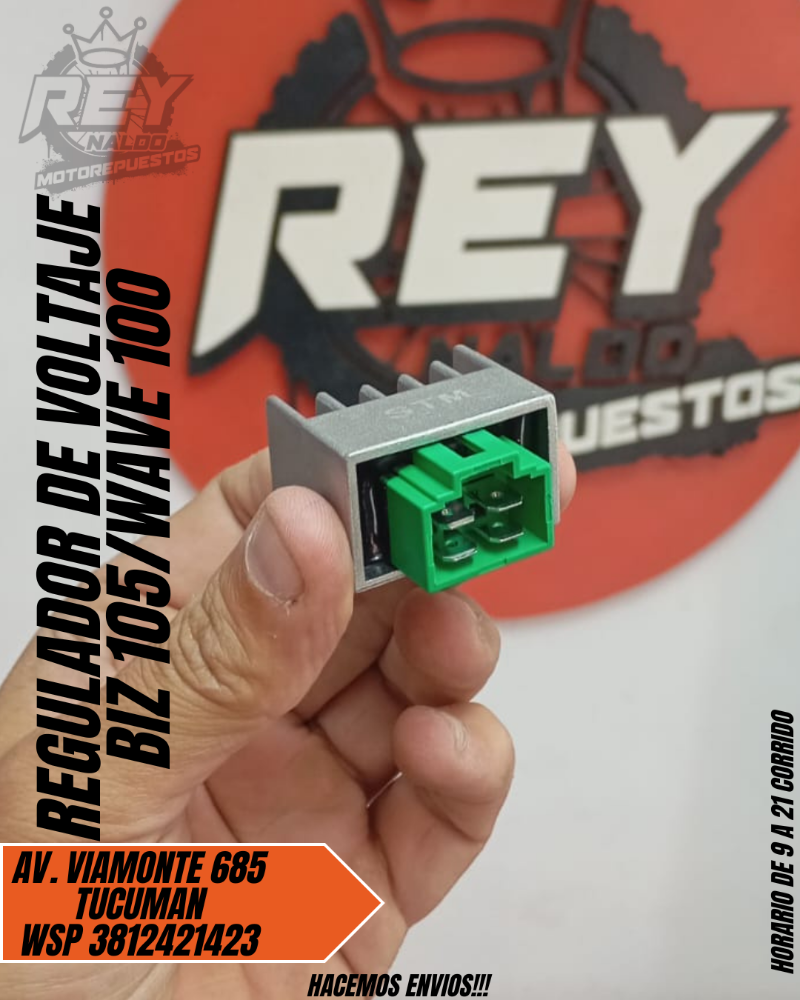 REGULADOR DE VOLTAJE BIZ 100/WAVE NF - REY MOTOREPUESTOS