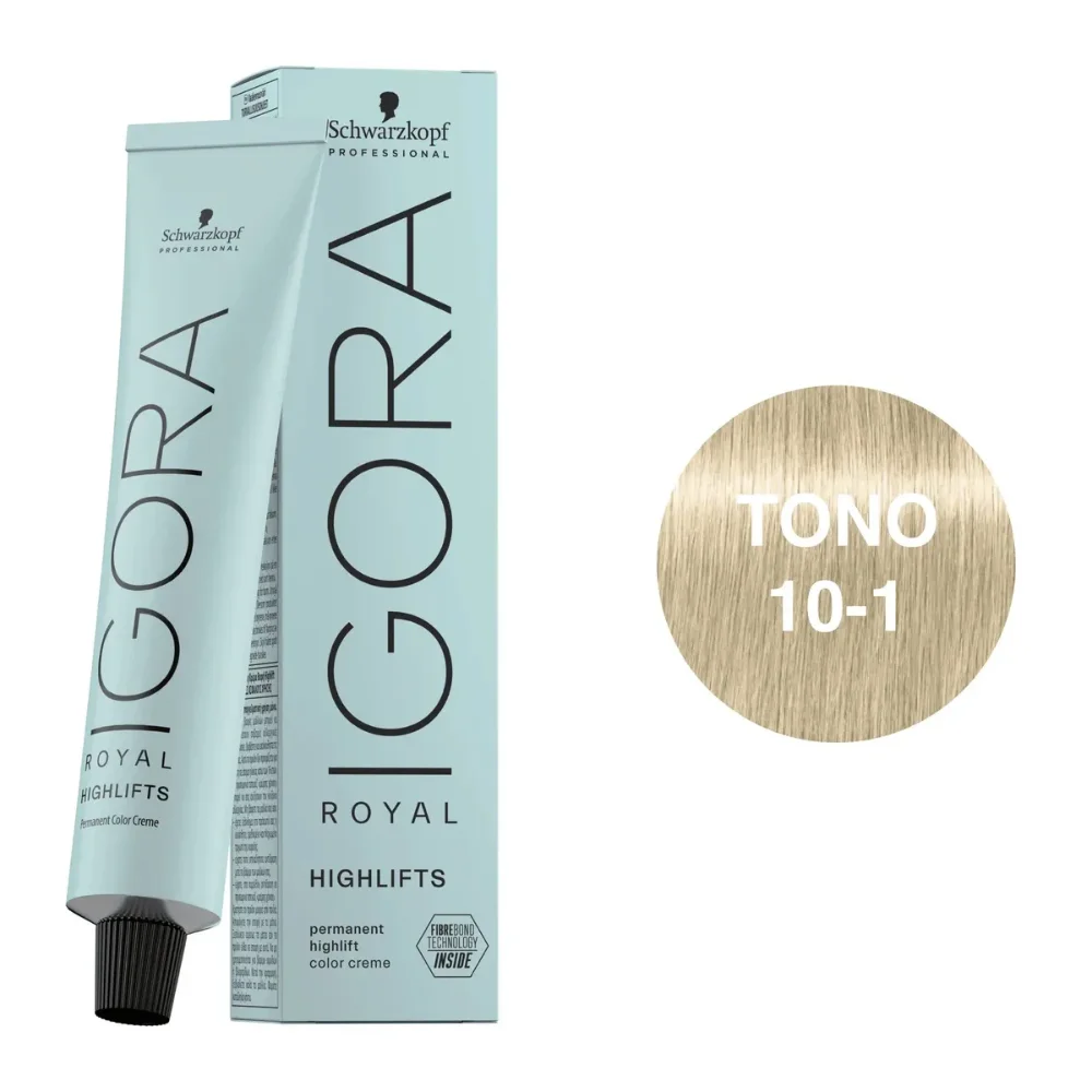 Tinte Igora royal High Lift 10-1 Rubio platino ceniza