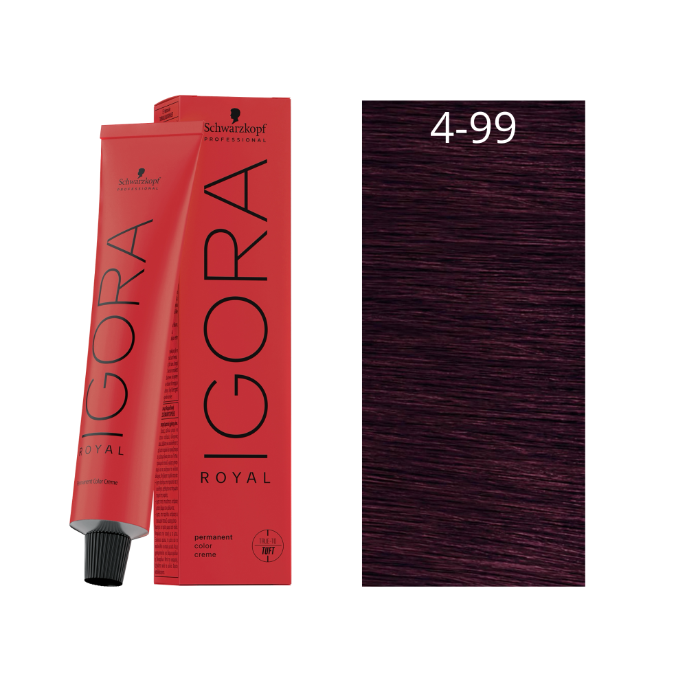 Tinte Igora royal 4-99 Castaño medio violeta intenso