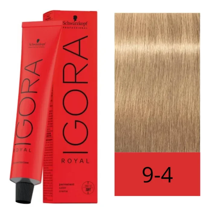 Tinte Igora royal 9-4 Rubio muy claro beige