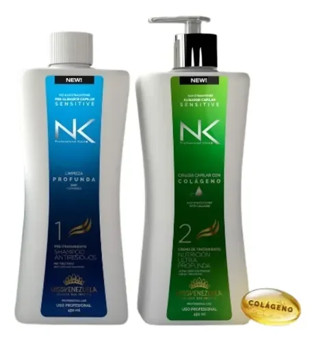 Cirugia capilar SENSITIVE NK con KERATINA 450ml