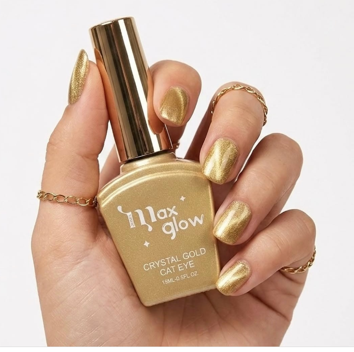Esmalte Crystal Gold cat eye Maxglow
