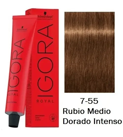 Tinte Igora royal 7-55 Rubio medio dorado intenso