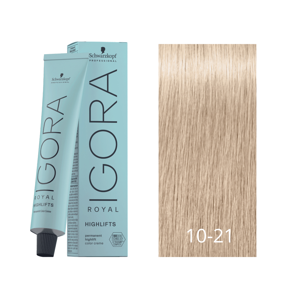 Tinte Igora royal High Lift 10-21 Rubio platino humo ceniza