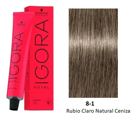 Tinte Igora royal 8-1 Rubio Claro ceniza