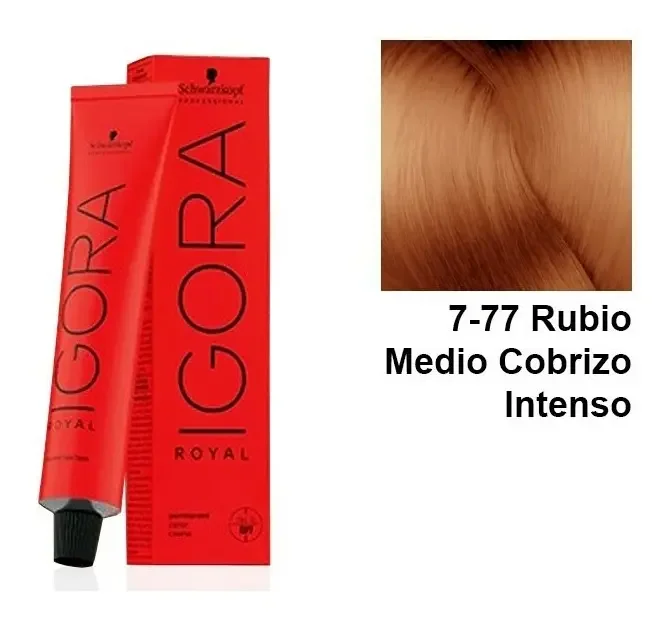 Tinte Igora Royal 7-77 Rubio medio cobre intenso