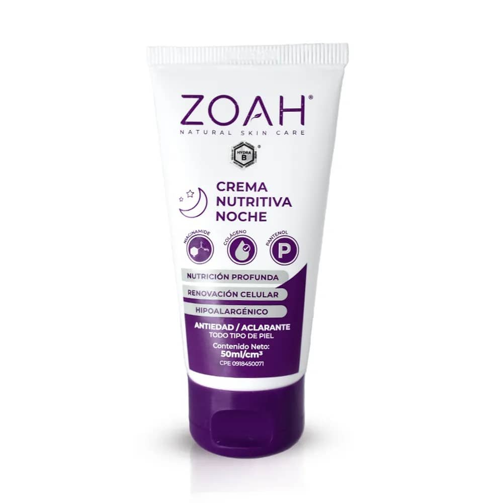 Crema Nutritiva NOCHE ZOAH 50ML  Antiedad Aclarante