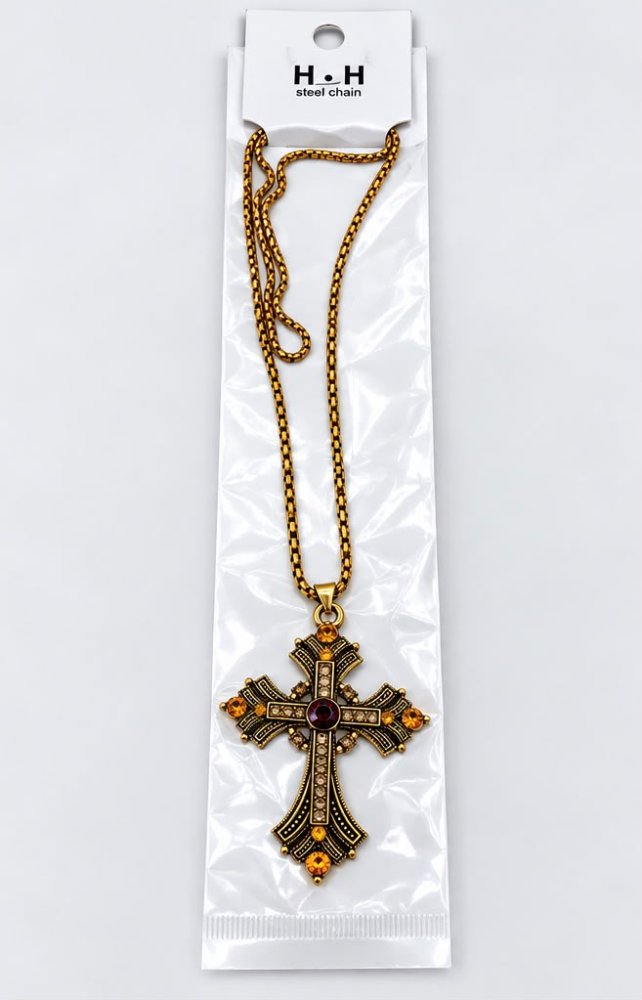 Collar Cruz Dorada Premium