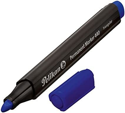 Pelikan marcador permanente punta biselada AZUL