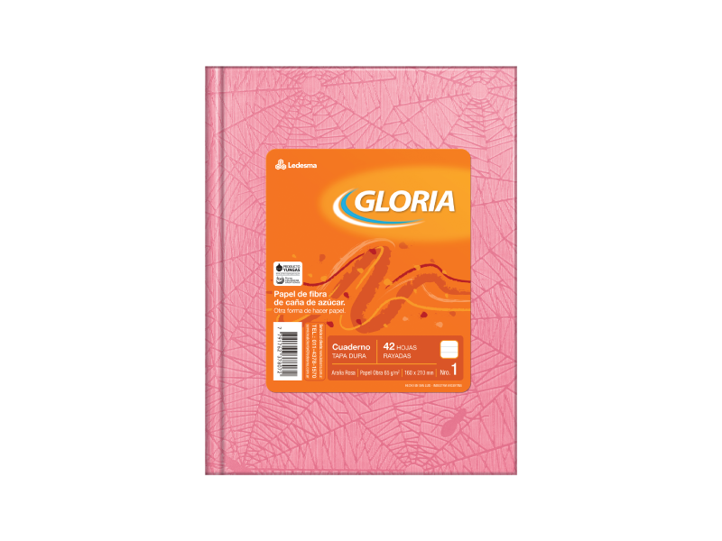 Cuaderno Nº1 tapa dura ROSA 42h rayadas