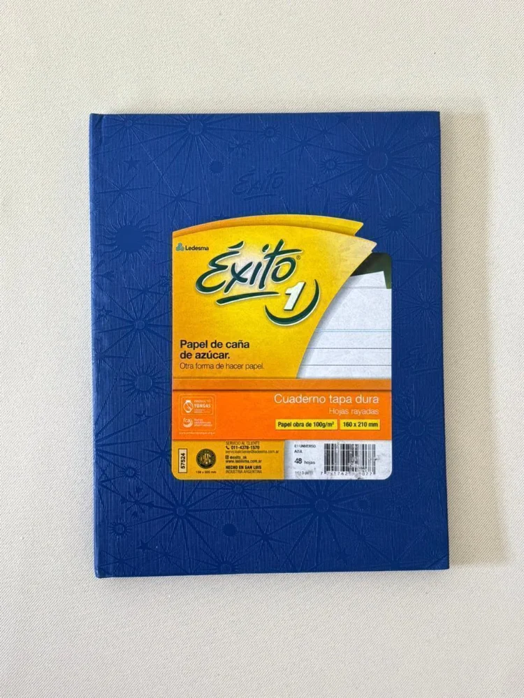 Exito cuaderno Nº1 tapa dura 48h RAYADAS AZUL