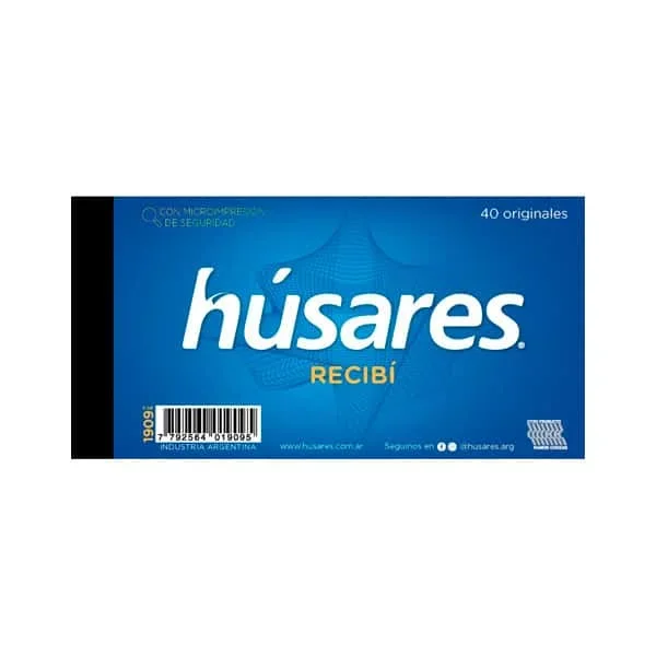 Talonario Recibí Húsares chico