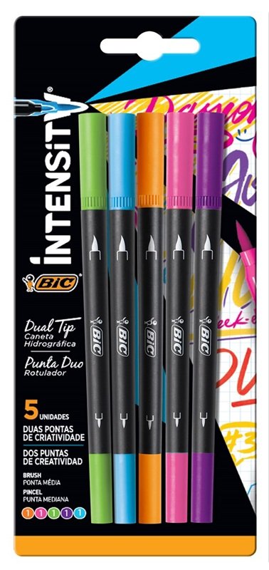 Bic microfibra INTENSITY doble punta x5