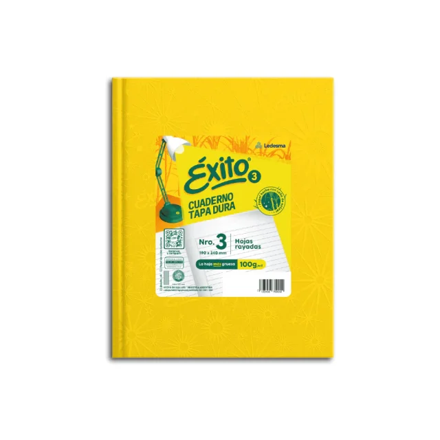 Exito cuaderno Nº3 tapa dura 48h RAYADAS AMARILLO