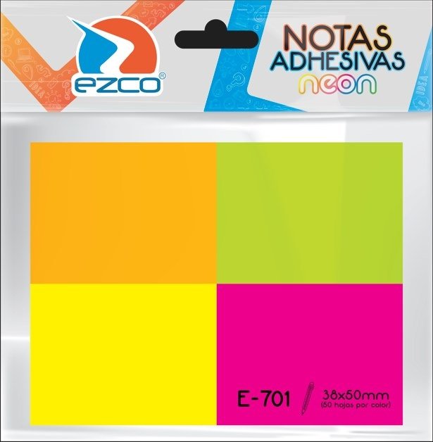 Ezco notas adhesivas neon 38x50mm