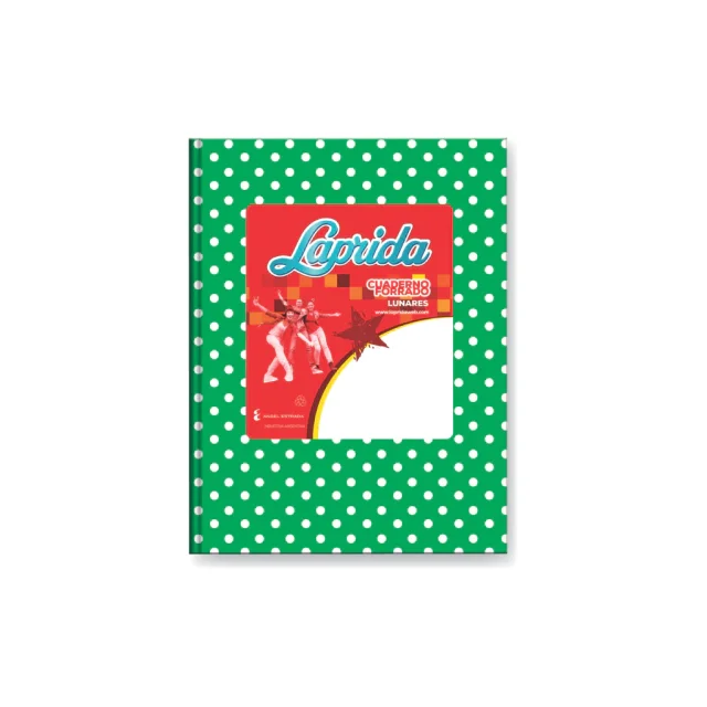 Laprida cuaderno Nº1 tapa dura 50h RAYADAS LUNARES VERDE