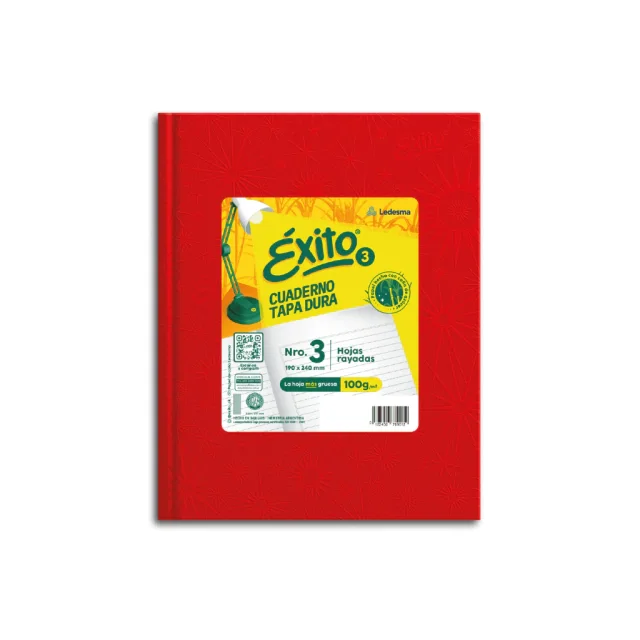 Exito cuaderno Nº3 tapa dura 48h CUADRICULADO ROJO