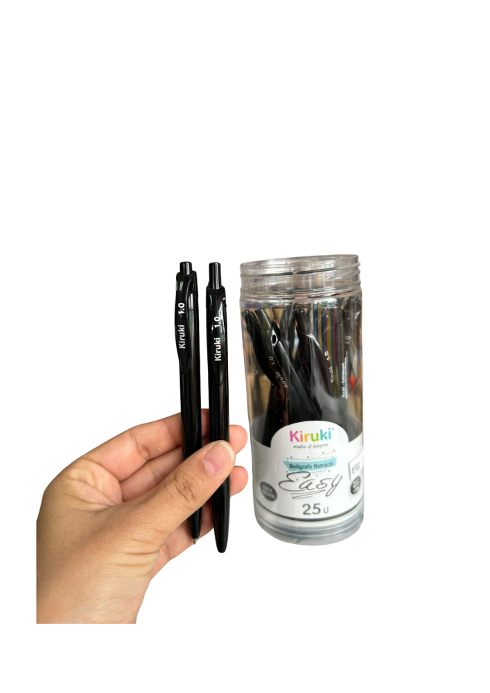 Kiruki lapicera retractil tinta negra