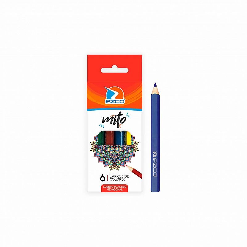 Ezco mito lapices de colores cortos x6