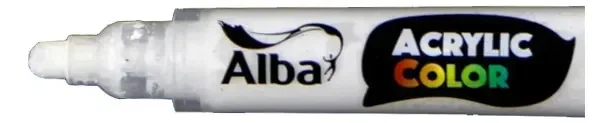 Alba marcador acrilico a base de agua BLANCO