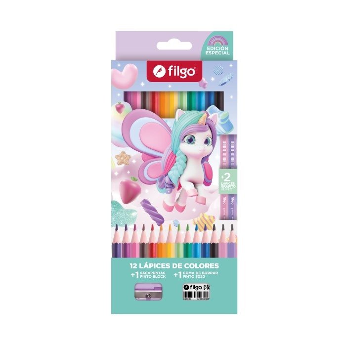 Filgo KIT lapices de colores x12 UNICORNIO