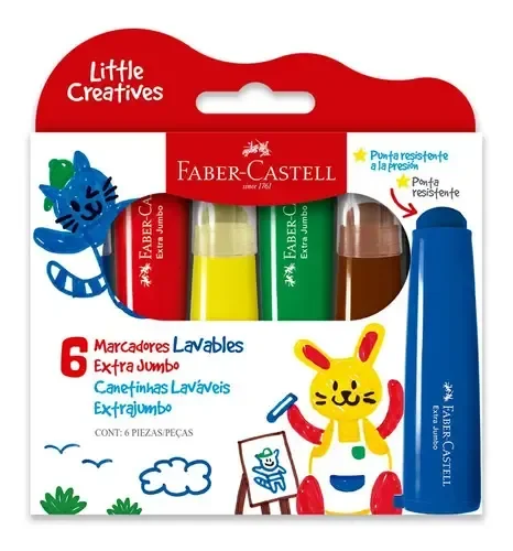Faber--Castell marcadores lavables JUMBO x6