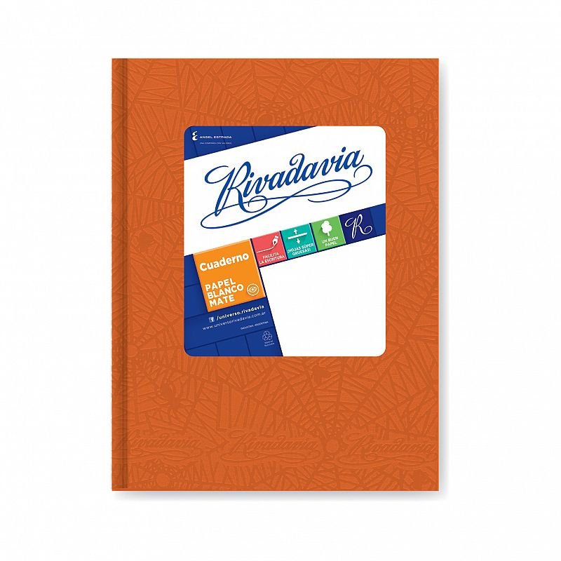 Rivadavia cuaderno Nº1 50 hojas RAYADAS NARANJA
