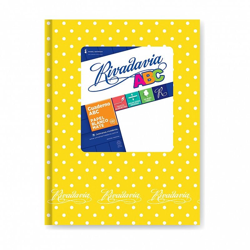 Rivadavia cuaderno ABC tapa dura 50h LUNARES AMARILLO