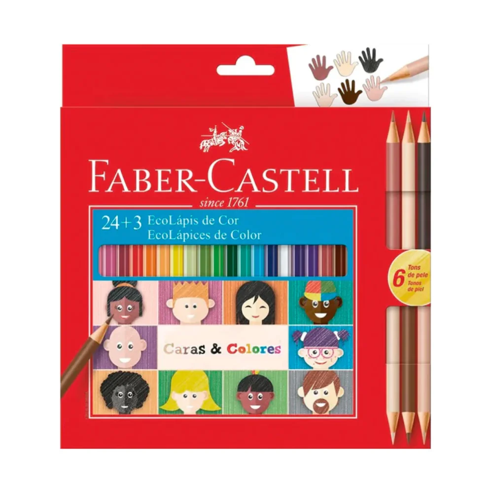 Faber Castell lapices de colores x24 + 3 piel