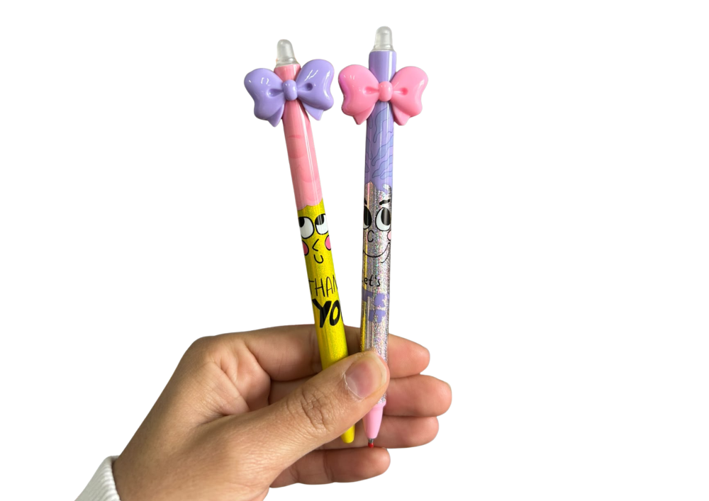 Lapicera BORRABLE retractil diseño moño