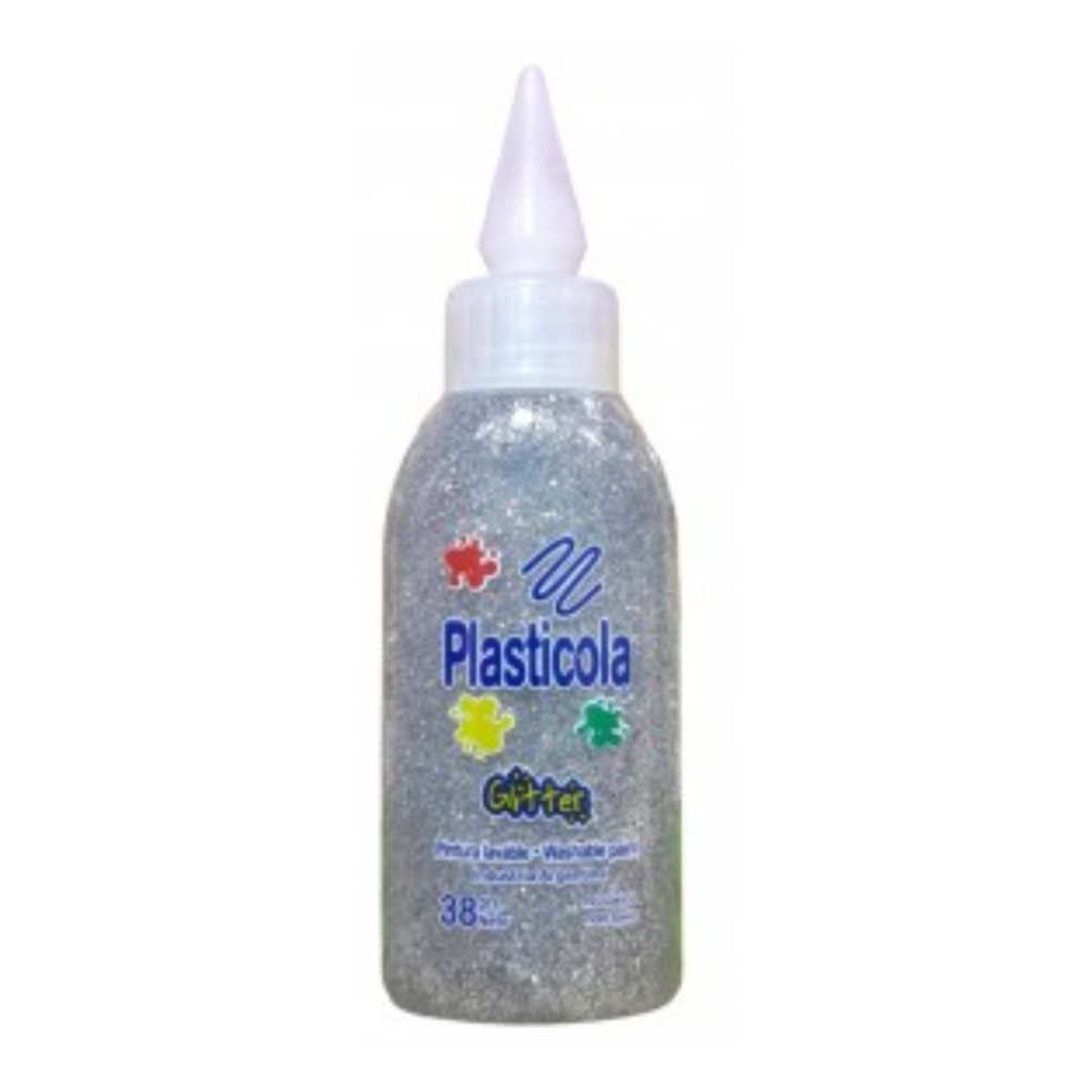 Plasticola glitter PLATEADO 31g