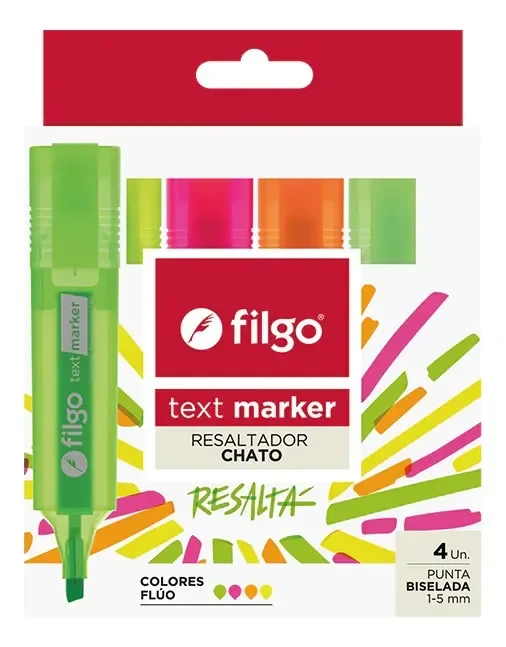 Filgo Resaltadores FLUO x4