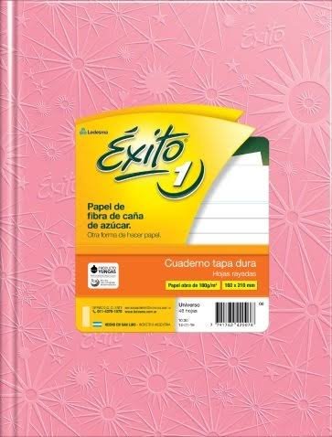 Exito cuaderno Nº1 tapa dura 48h RAYADAS ROSA