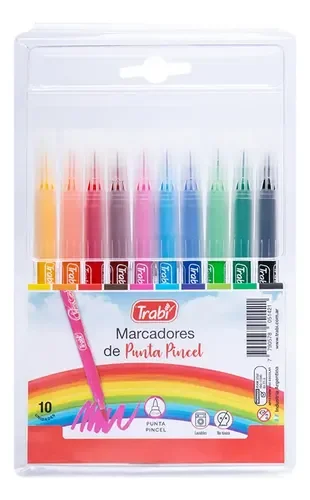 Trabi marcadores de punta pincel x10